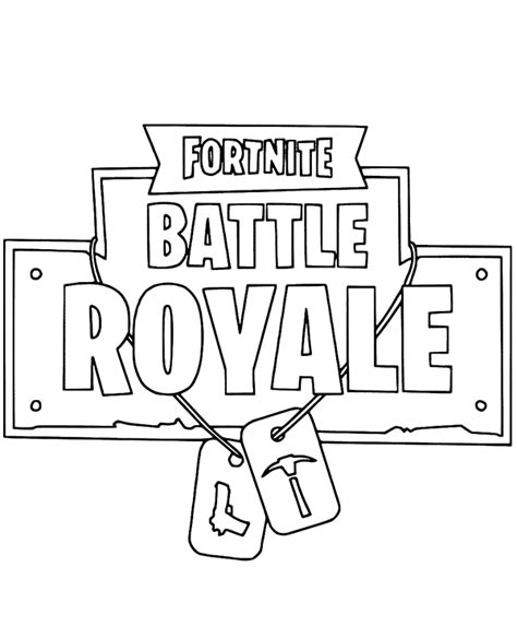 printable battle royale logo fortnite coloring sheet topcoloringpages