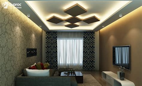 false ceiling designs  living room saint gobain gyproc india
