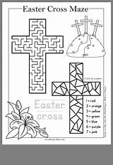 Easter Printables Lessons Crossword Mazes sketch template