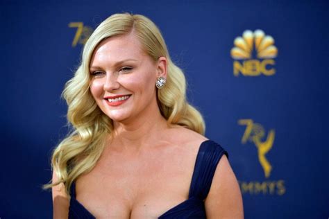 kirsten dunst cleavage exposed at emmy awards scandal planet