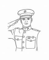 Coloring Pages Officer Drawing Soldier Saluting Salute Veterans Navy Kids Color Giving Getdrawings Popular Azcoloring sketch template