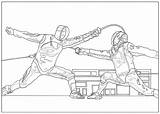 Coloring Sport Sports Fencing Pages Kids Color Children Justcolor Printable sketch template