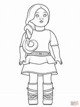 Standing Coloring Girl Pages Getcolorings Printable Color sketch template