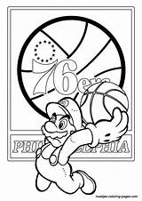 Coloring Pages Mario 76ers Basketball Philadelphia Nba Super Browser Window Print sketch template