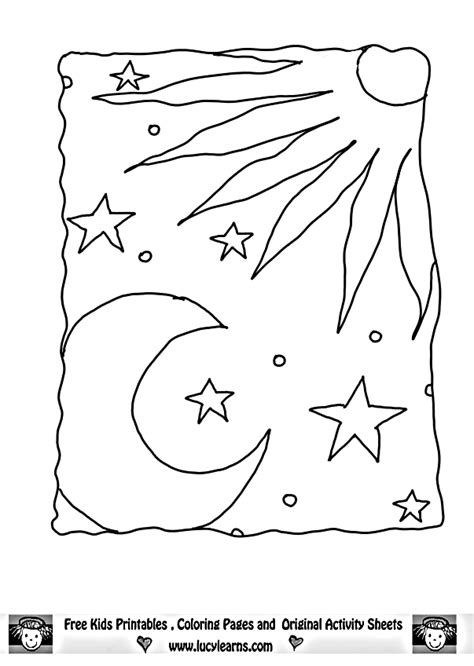 printable moon  stars coloring pages toddnmey