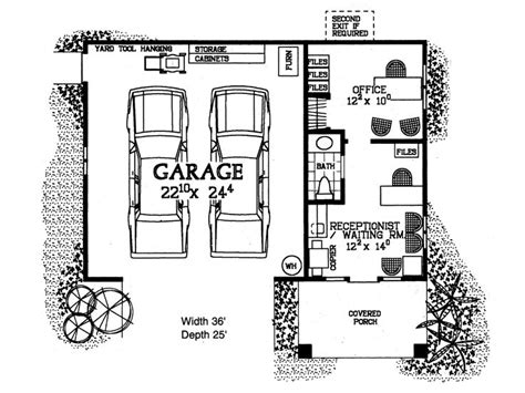 car garage plans country traditional  car garage plan  flex space    www
