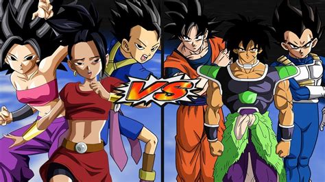 Kale Caulifla Y Kyabe Vs Goku Vegeta Y Broly Dragon Ball