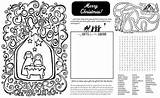 Activity Placemat Coloring Christmas Nativity Kids Printable Party Placemats Ward Color Activities Breakfast Children Idea Use Seats Encourage Stay Designed sketch template