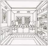 Room Perspective Living Drawing Getdrawings Point sketch template