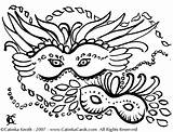 Gras Mardi Carnevale Feathered Coloringhome sketch template