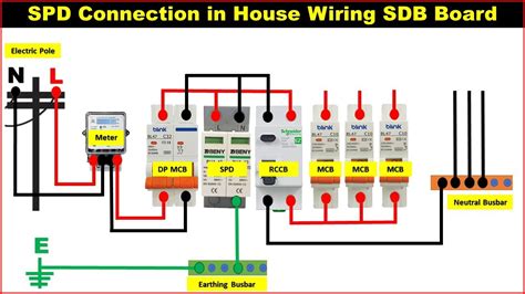 install surge protection device single phase spd connection diagram youtube