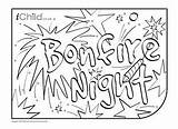 Bonfire Colouring Fawkes Firework sketch template