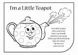 Lyrics Rhymes Teapot Wincy Incy sketch template