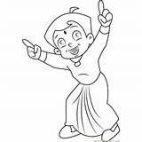 Bheem Coloring Chhota Dancing Chota Pages Coloringpages101 sketch template