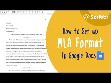 choose mla format  google docs