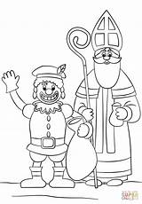 St Coloring Nicholas Piet Zwarte Pages Popular Drawing sketch template
