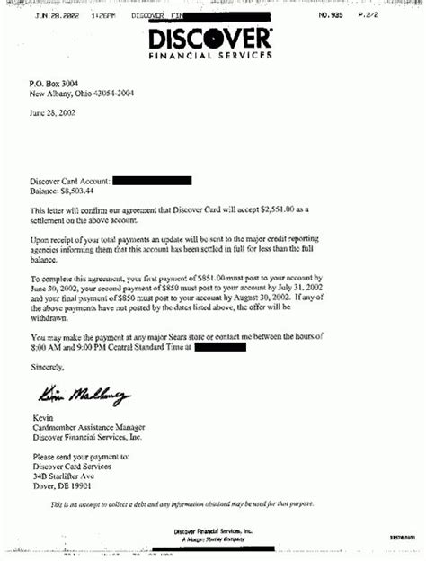 debt settlement letter paid  full template lettering business