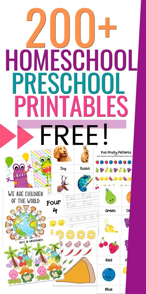 homeschool printables  preschoolers  preschool printables