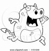 Devil Running Clipart Cartoon Cory Thoman Outlined Coloring Vector sketch template