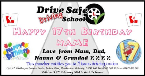 drive safe driving school birthday christmas gift vouchers