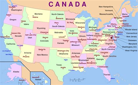 mapa de estados unidos de nombres el mapa de estados unidos los