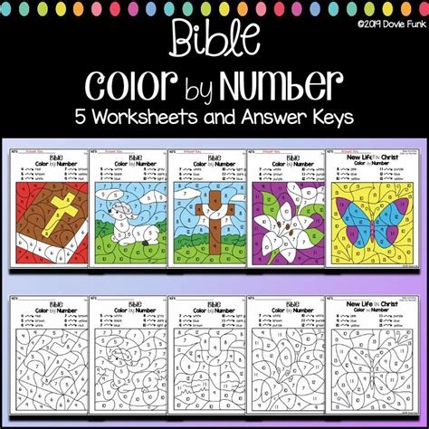 bible color  number printables