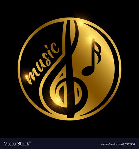 luxury  logo design golden shiny musical vector image