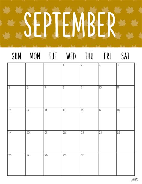 september  calendars   printables printabulls
