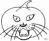 Coloring Pumpkin Pages Cat Halloween Scary Drawing Faces Face Camping Printable Cliparts Cartoon Clipart sketch template
