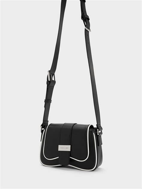 black belted curved shoulder bag charles keith bh