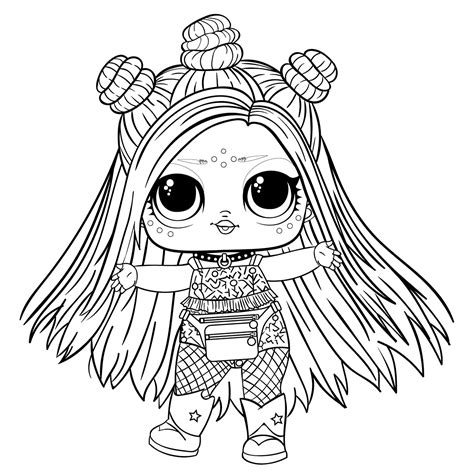 lol  doll  hair coloring pages