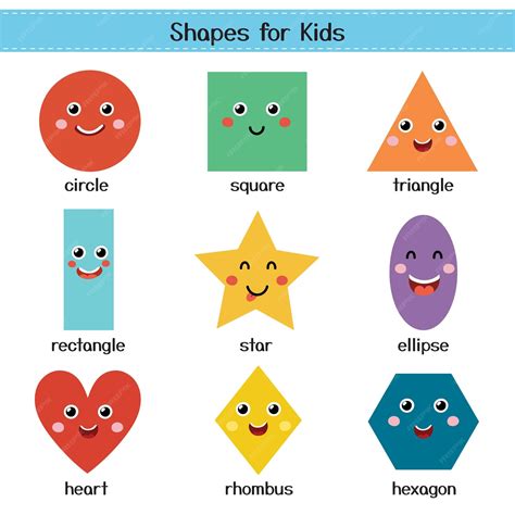 cute shapes  kids poster learning basic geometric shapes