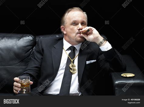 mafia boss smoking image photo  trial bigstock