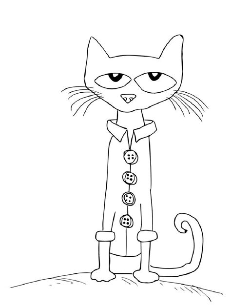 pete  cat coloring page preschool