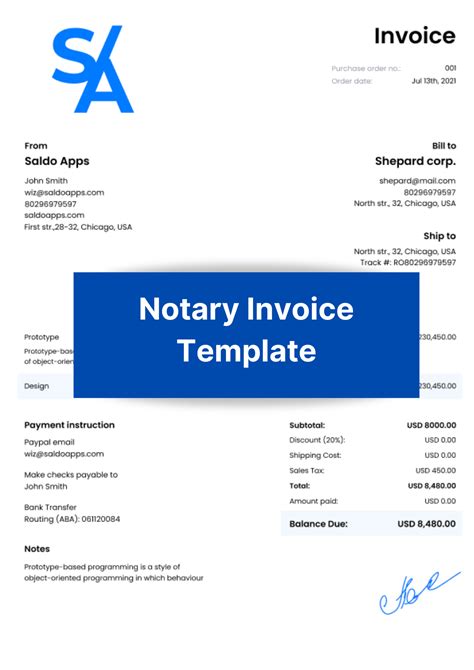 notary invoice templates simplify notarial invoicing  saldoinvoice