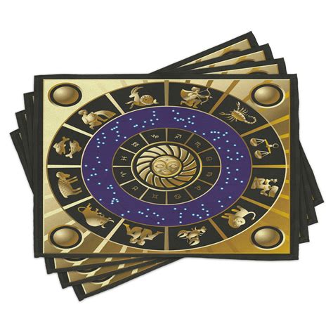 astrology placemats set   plaquet  square shape