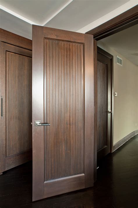 interior door custom single solid wood  walnut finish artisan model gdi
