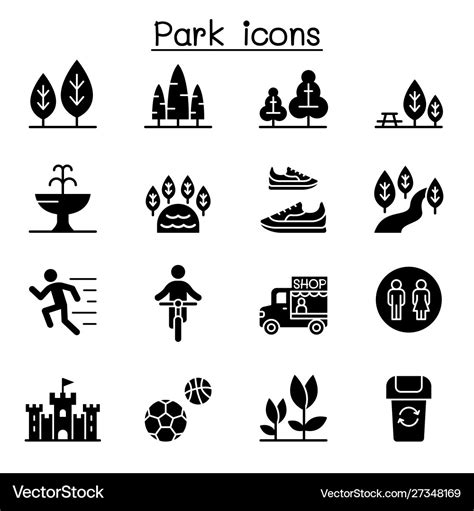 park icon set royalty  vector image vectorstock
