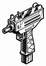 Glock Uzi Armas Ak47 Pistole Pistolen Nerf Ausmalbild Gangsta Arma Clipartmag Abrir sketch template