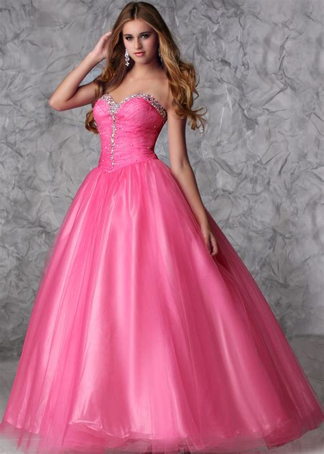 Xcite 30323 Hot Pink Beaded Sweetheart Prom Dresses