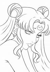 Lineart Sailor Moon Gizzy Pink Deviantart Line Pages Coloring Anime Sad Drawings Usagi sketch template