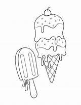 Ice Coloring Cream Pages Food Printable Museprintables sketch template
