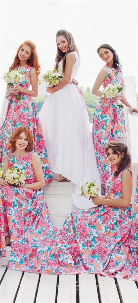 russian bridesmaids in floral dresses weddings russian wedding