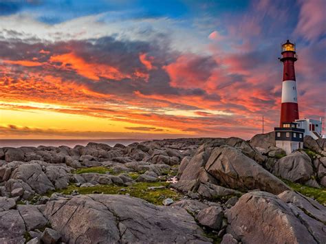 sunset landscape photography lighthouse tranoy