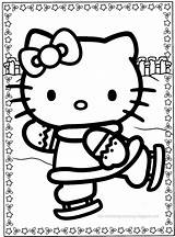 Kitty Hello Coloring Pages Christmas Kids Winter Colorare Printable Da Halloween Color Skating Ice Colouring Sheets Printables Coloriage Activity Print sketch template