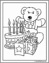 Coloring Birthday Pages Happy Cake Bear Printable Teddy Fifth Colouring Party Card 6th Candles Girls Balloons Pdf Gift Printables Colorwithfuzzy sketch template