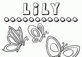 Name Coloring Pages Lily Coloring4free Mia sketch template