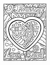 Coloring Pages Adult Swear Word Printable Words Book Cussing Books Stress Sheets Visit Hearts Pack Colouring Color Heart Quotes Print sketch template