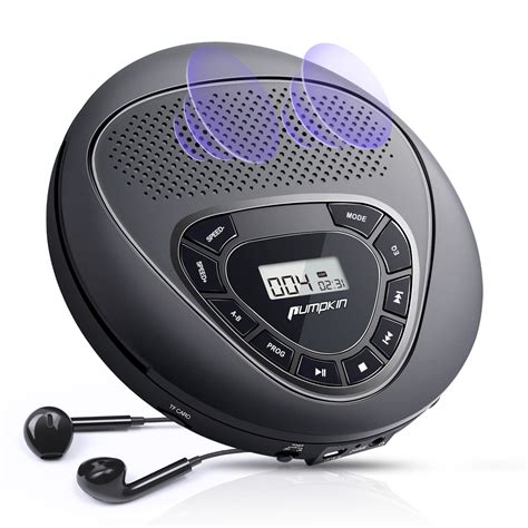 rechargeable portable cd player  speakers  car built  battery anti skip ebay