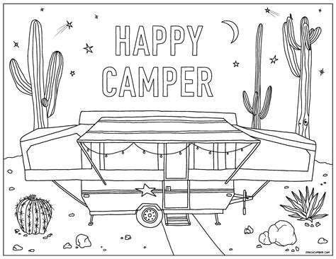 pop  camper trailer coloring pages sketch coloring page